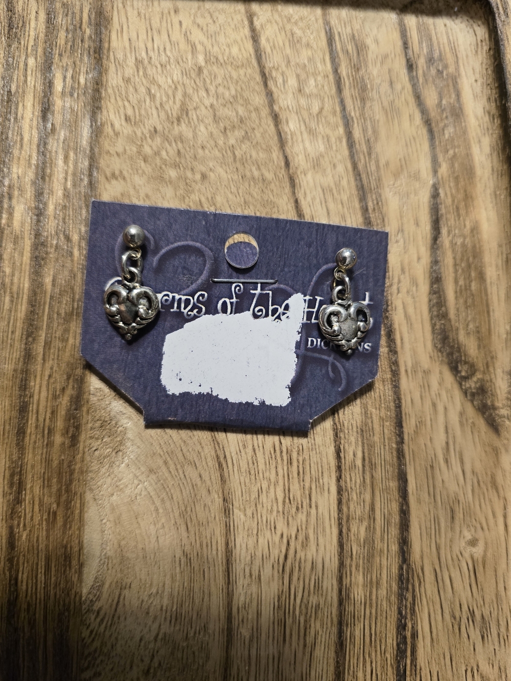 Heart Drop Silver-Tone Dangle Earrings - Unbranded